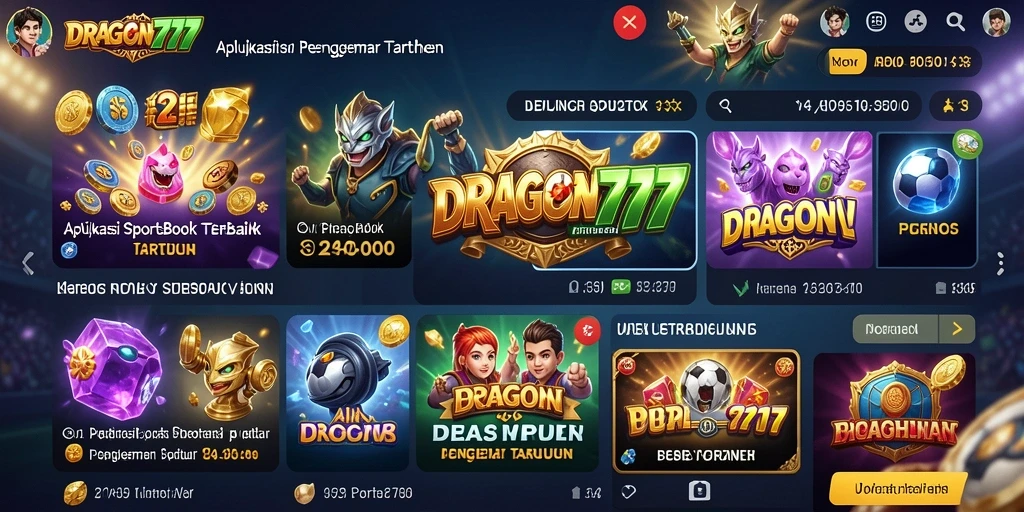 Tangkapan layar utama DRAGON777 saat pengguna memasang taruhan olahraga.