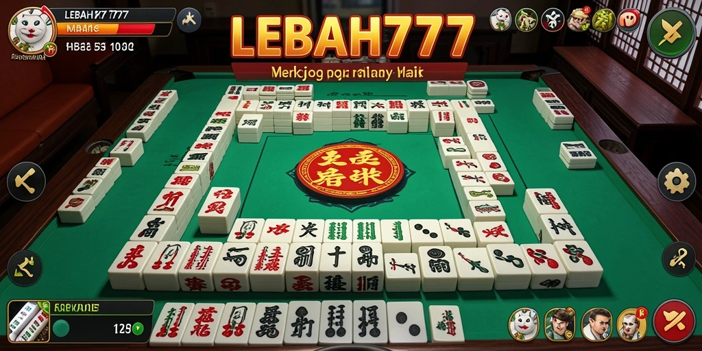 Tampilan gameplay Mahjong yang seru dalam LEBAH777.