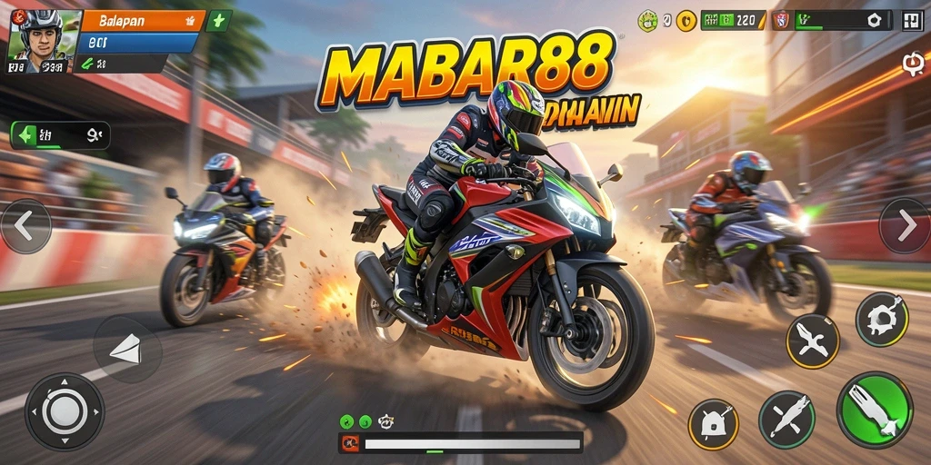Gameplay seru balapan motor di lintasan menantang.