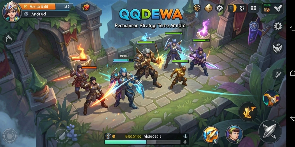 Tampilan gameplay QQDEWA dengan strategi dan pertempuran yang seru.