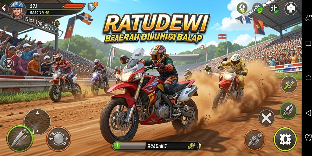 Tampilan gameplay balapan seru di RATUDEWI.